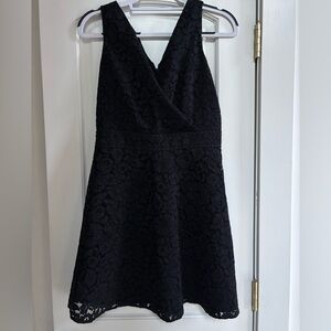 LOFT Black Lace Mini Dress